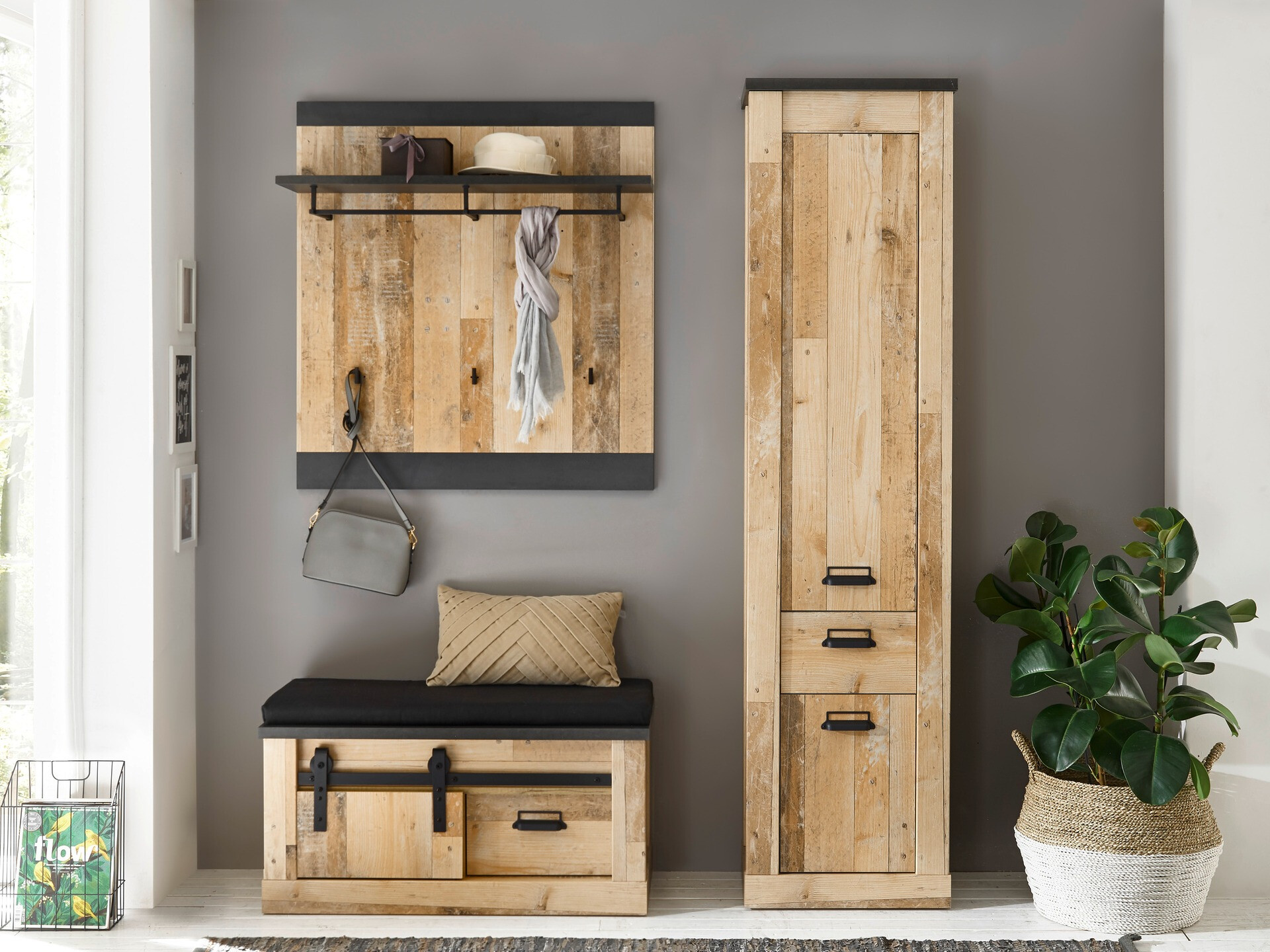 Set za hodnik Cirtale 130 (Starinsko drvo + Antracit)