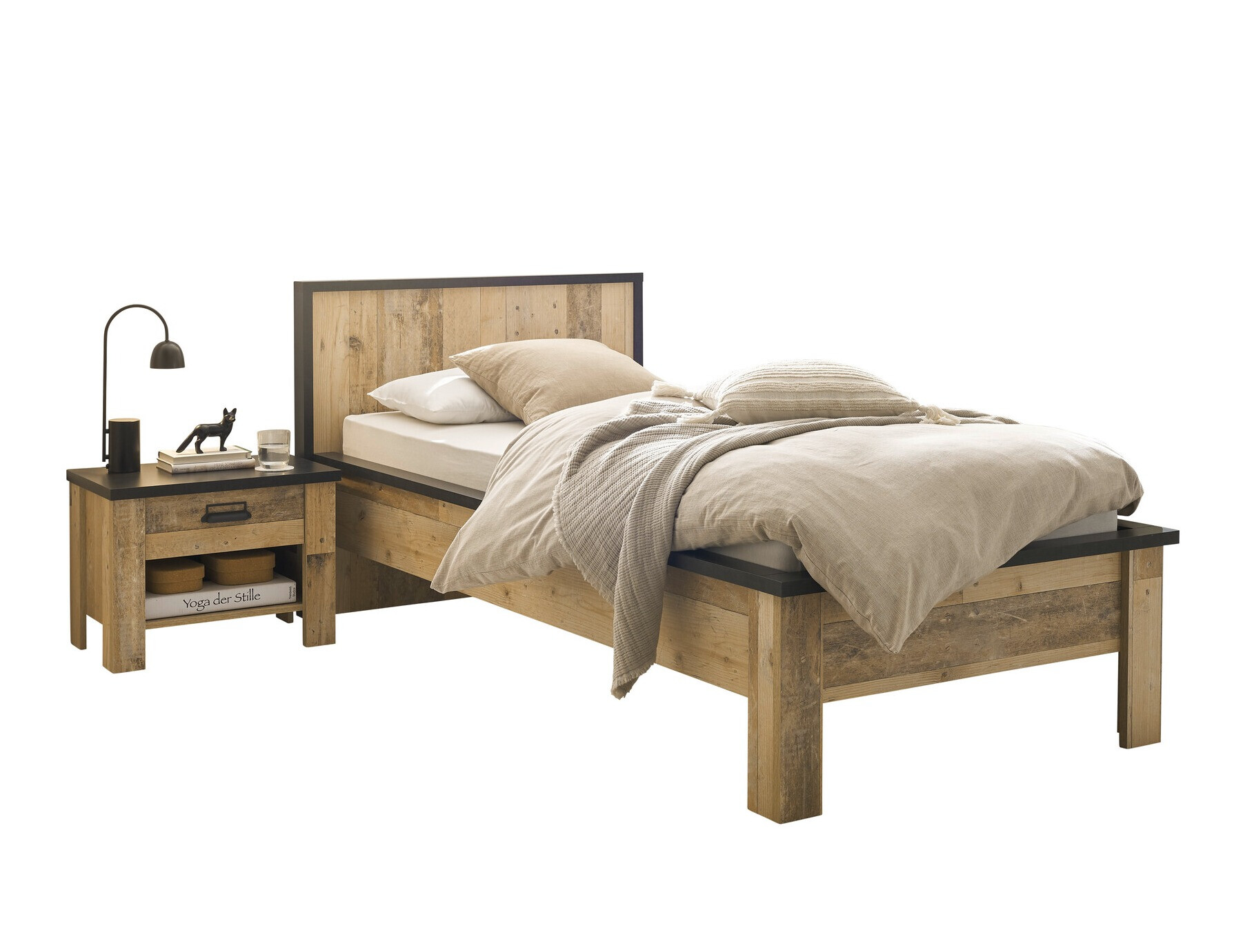 Set za spavaću sobu Cirtale 128 (Starinsko drvo + Antracit)