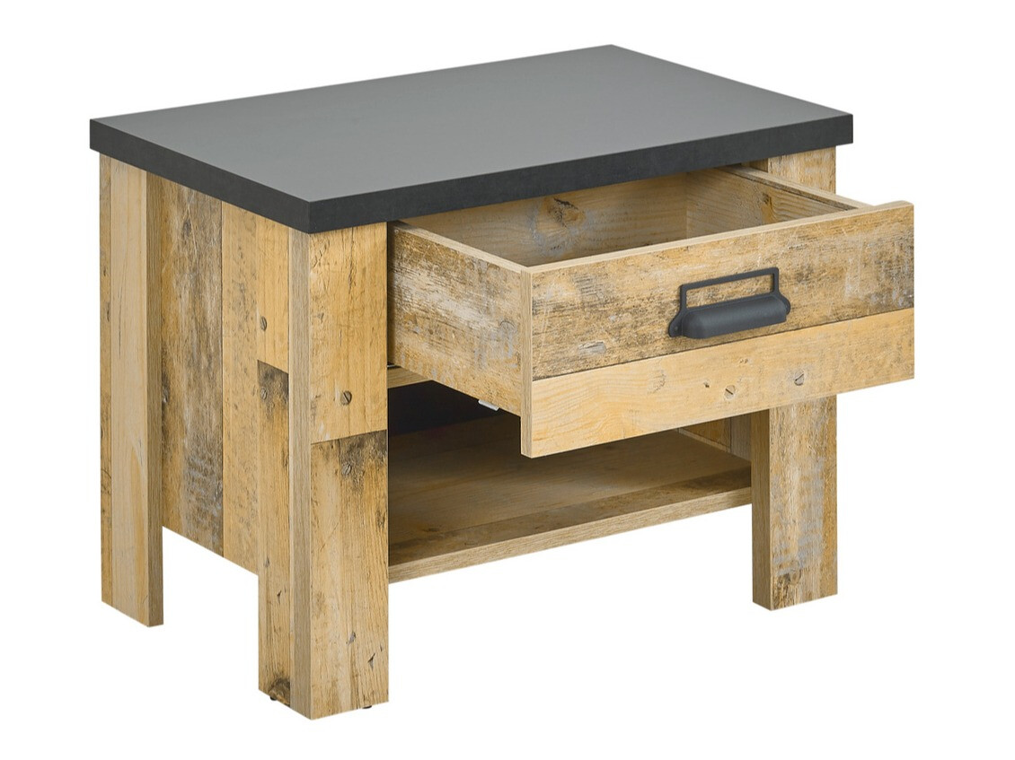 Set za spavaću sobu Cirtale 128 (Starinsko drvo + Antracit)