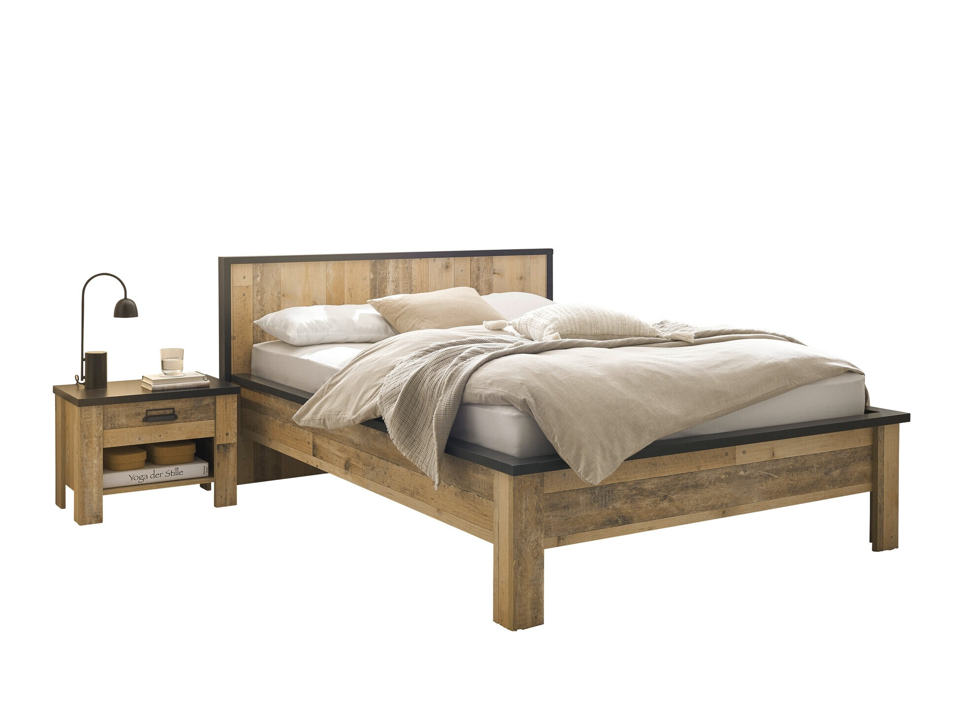 Set za spavaću sobu Cirtale 128 (Starinsko drvo + Antracit)