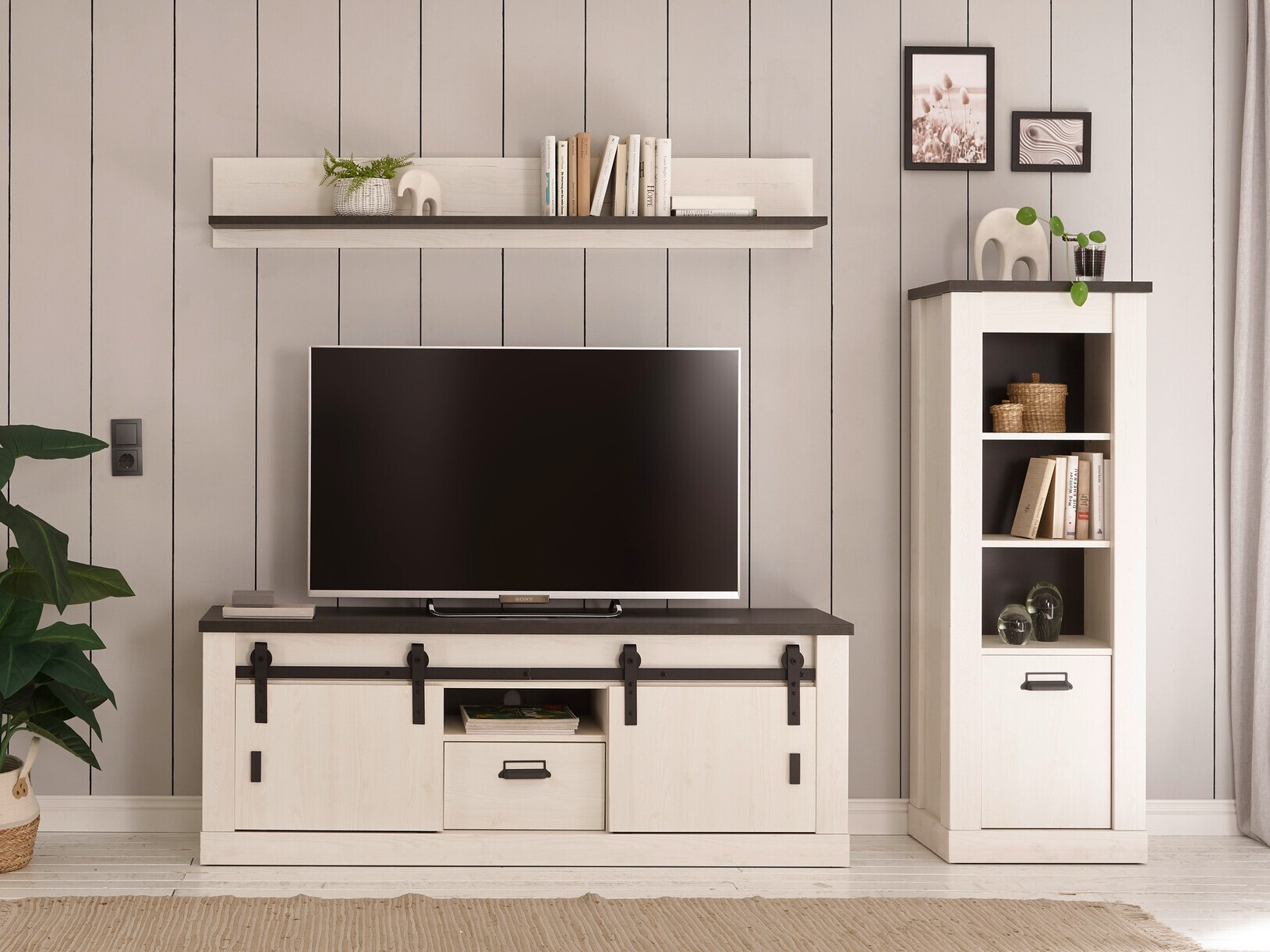 Set za dnevni boravak Cirtale 131 (Izbijeljeni bor + Antracit)