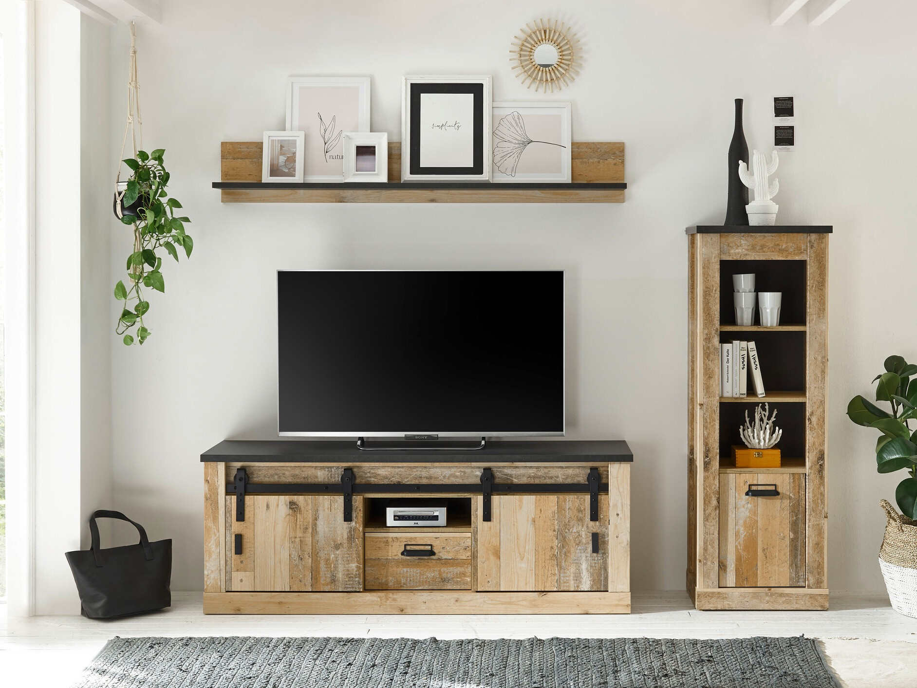 Set za dnevni boravak Cirtale 131 (Starinsko drvo + Antracit)