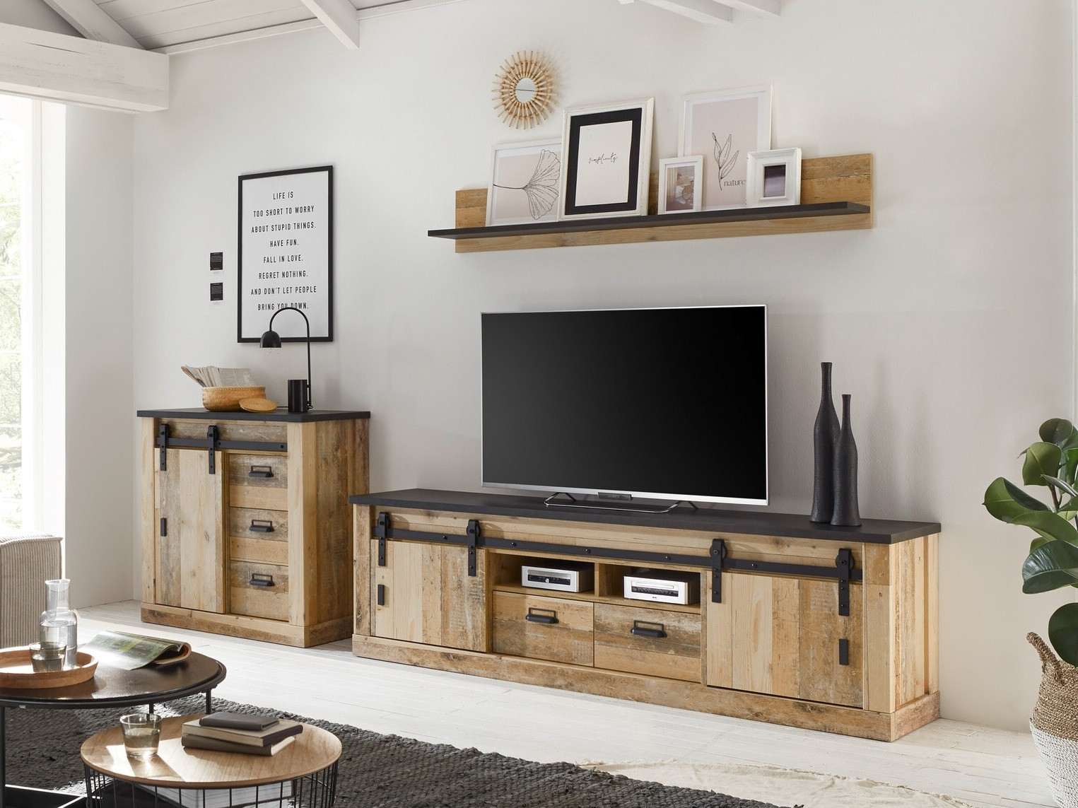 Set za dnevni boravak Cirtale 132 (Starinsko drvo + Antracit)