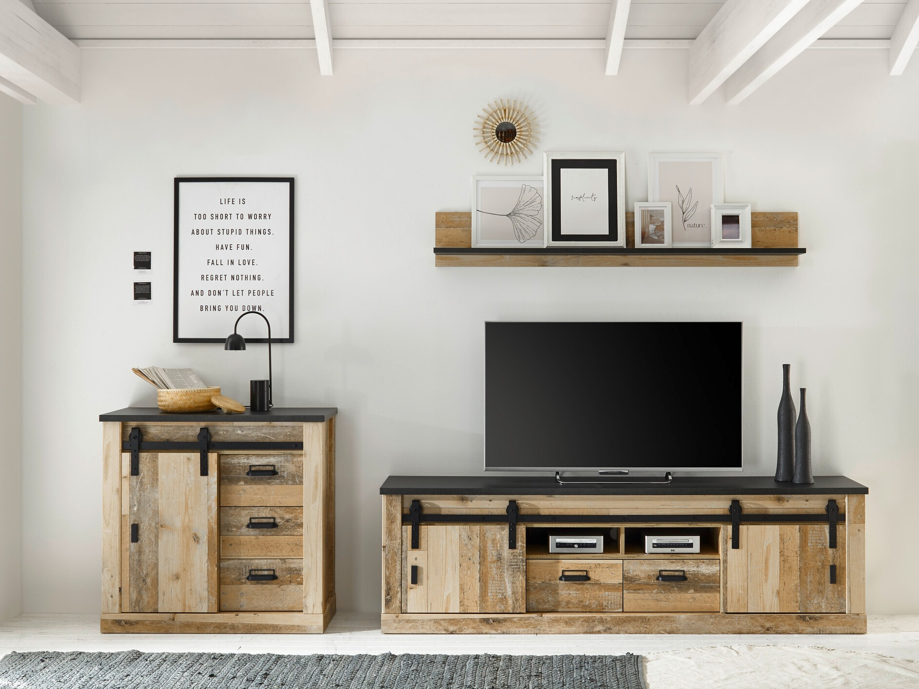 Set za dnevni boravak Cirtale 132 (Starinsko drvo + Antracit)