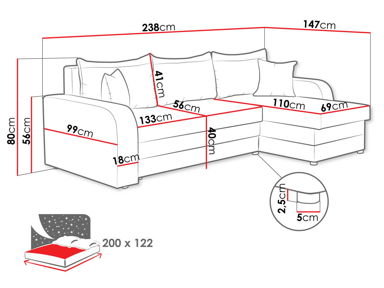 Kutna garnitura Comfivo Melissa (Mikrofaza 15 + Mikrofaza 22)