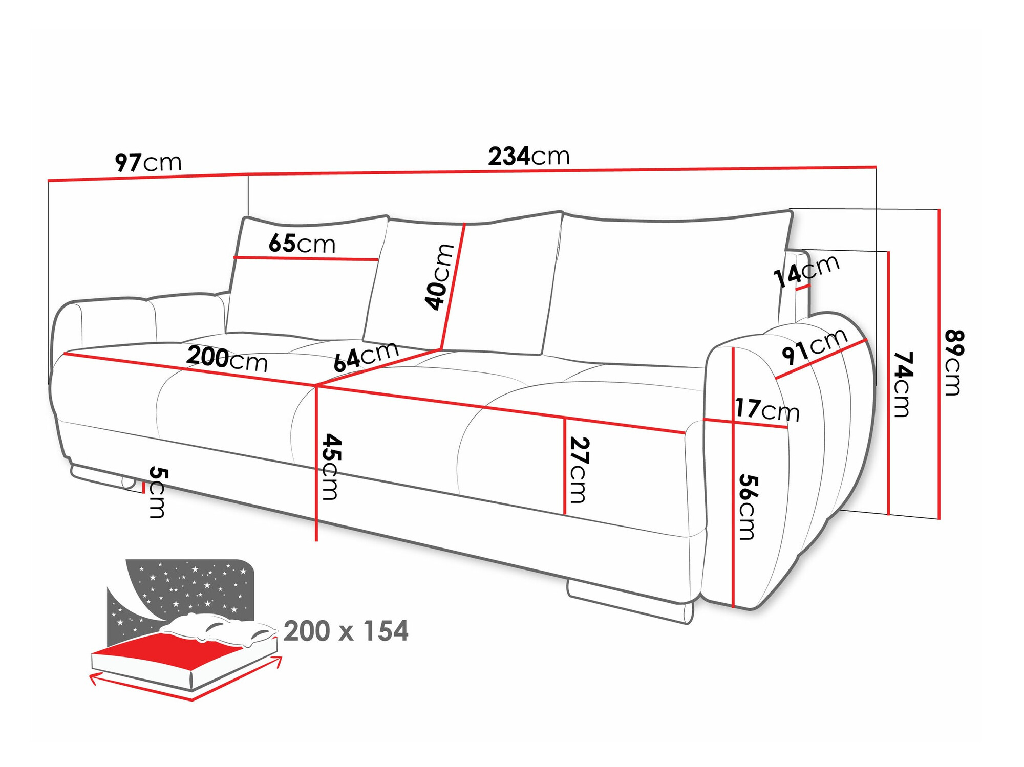 Kauč na razvlačenje Signis III (Velo 636)