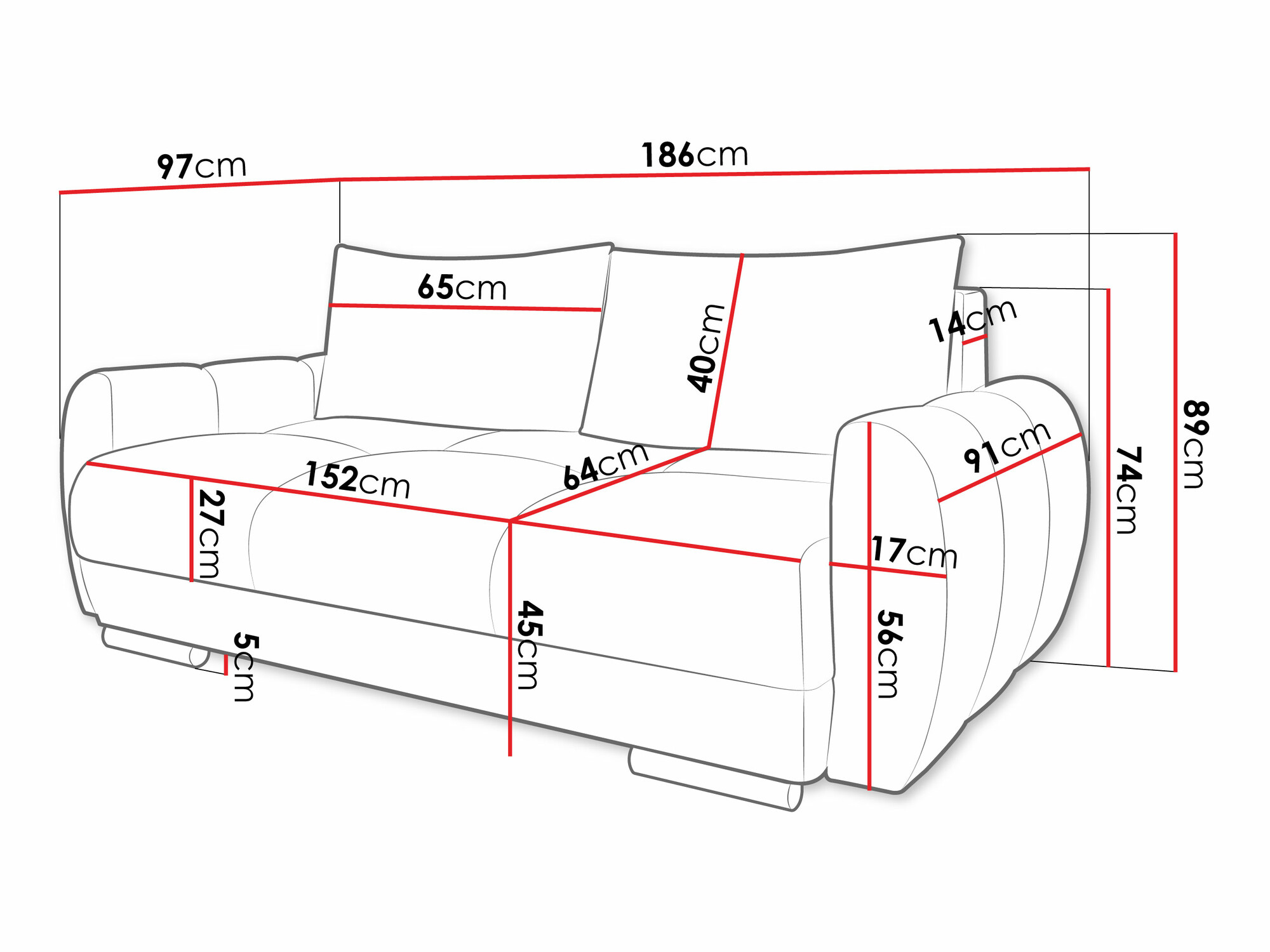 Sofa Camden 102 (Velo 627)