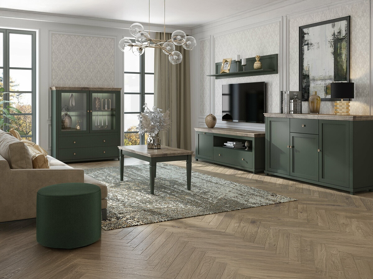 Stolić za kavu Tolnue 108 (Tamnozelena + Hrast Lefkas)