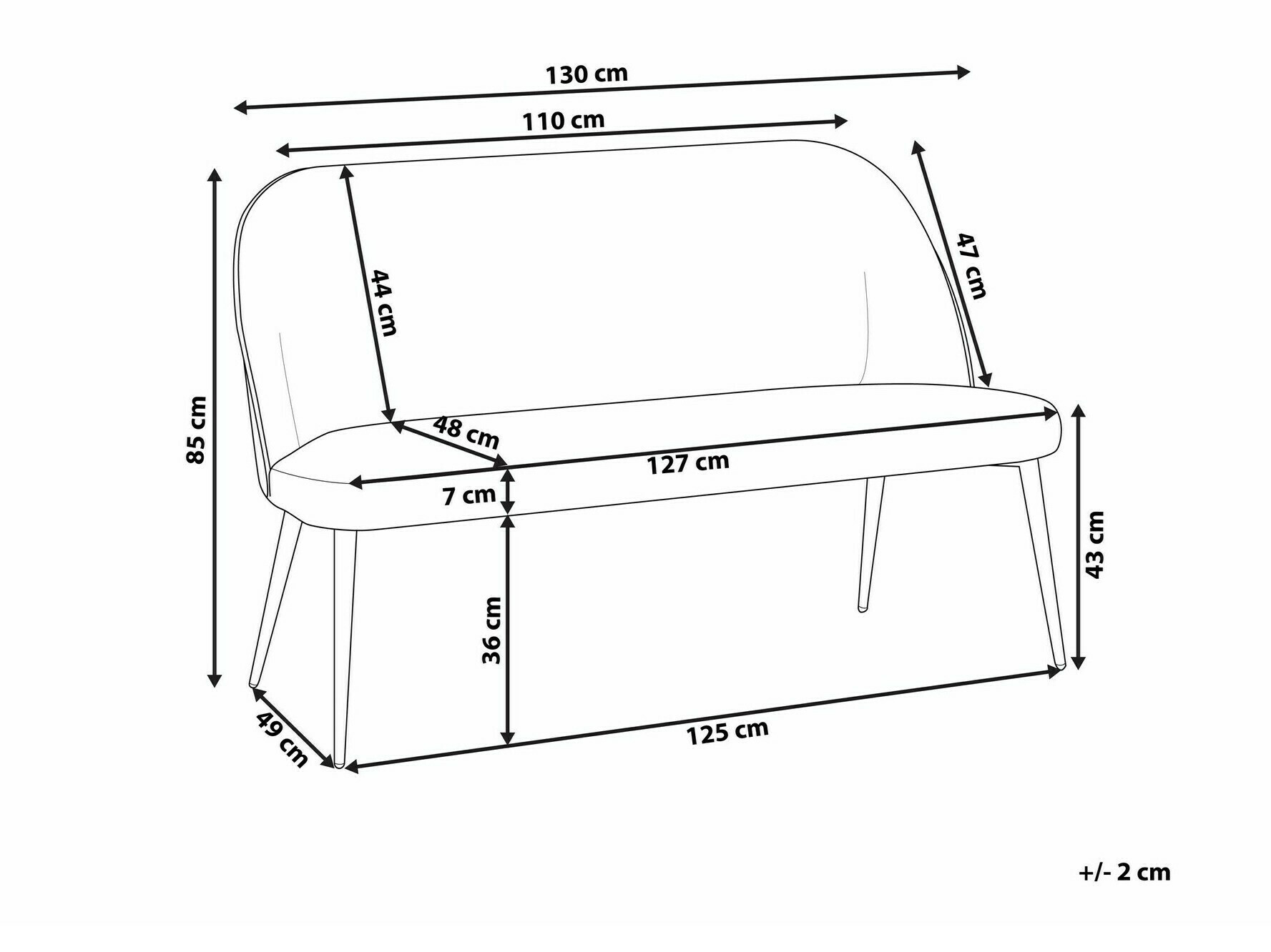 Tapecirana klupa Berwyn 2379 (Zelena)
