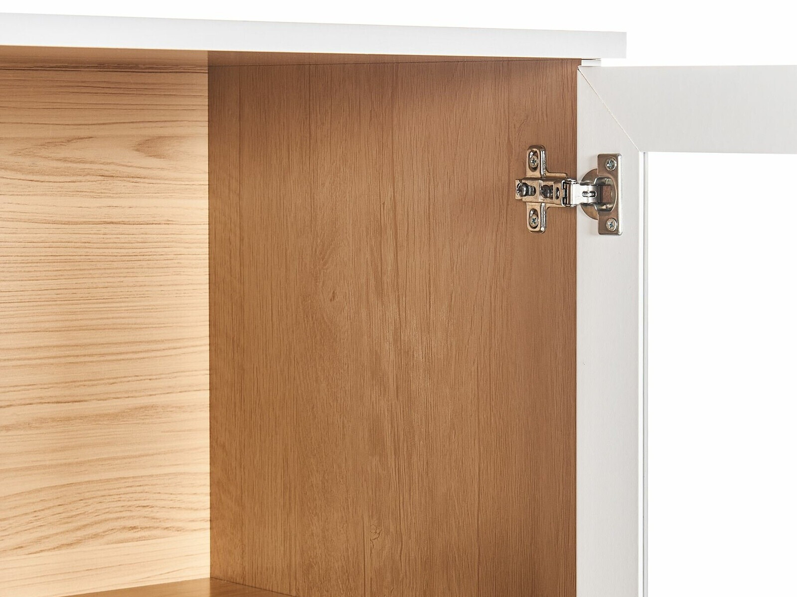 Polica Berwyn 2385 (Bijela + Svijetlo drvo)