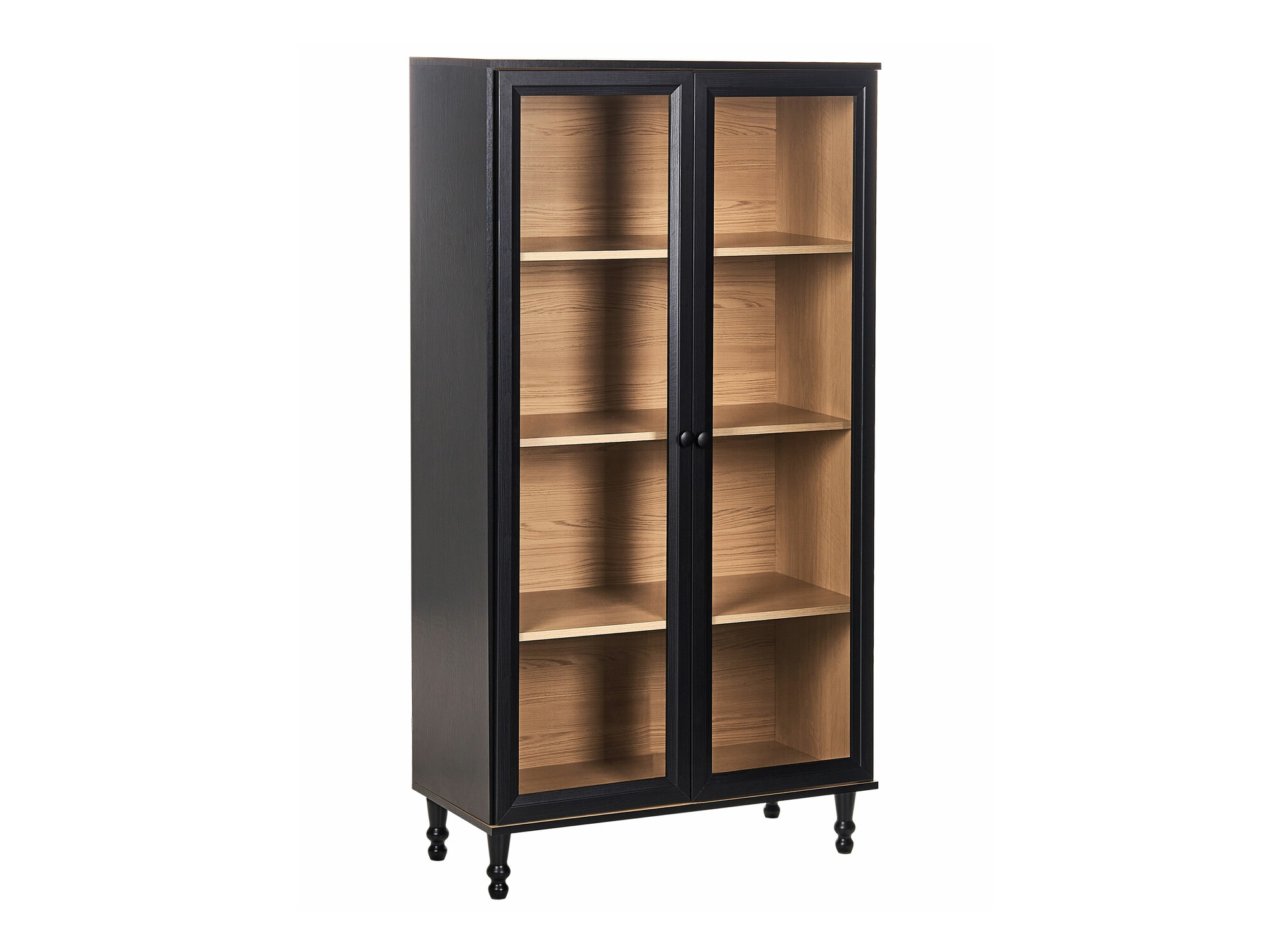 Polica Berwyn 2385 (Crna + Svijetlo drvo)