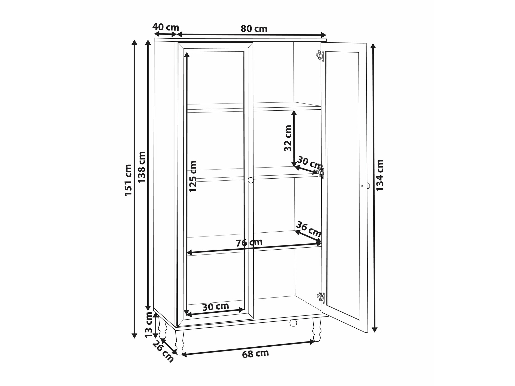 Polica Berwyn 2385 (Crna + Svijetlo drvo)