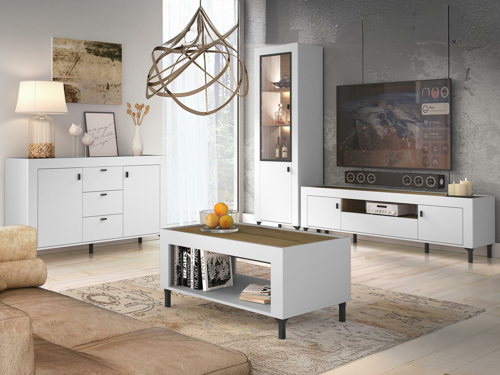 Set za dnevni boravak Mormavu 114 (Mat bijela)