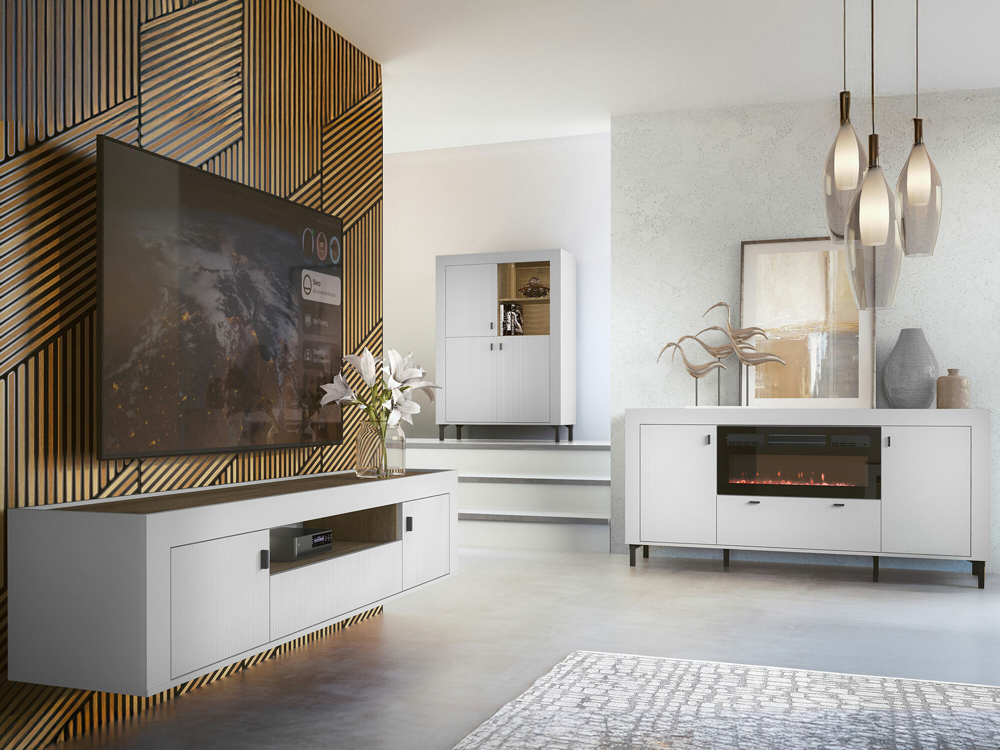 Set za dnevni boravak Mormavu 115 (Mat bijela)