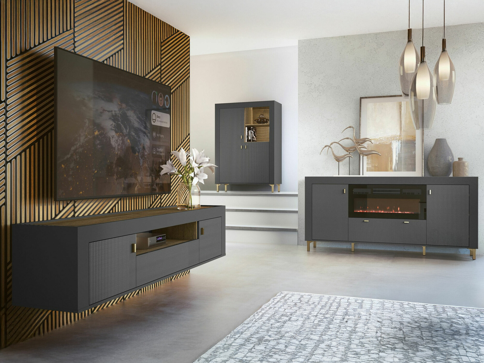 Set za dnevni boravak Mormavu 115 (Mat crna)