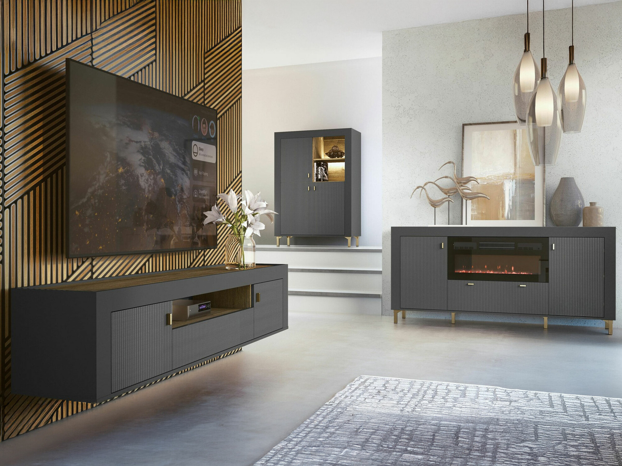 Set za dnevni boravak Mormavu 115 (Mat crna)