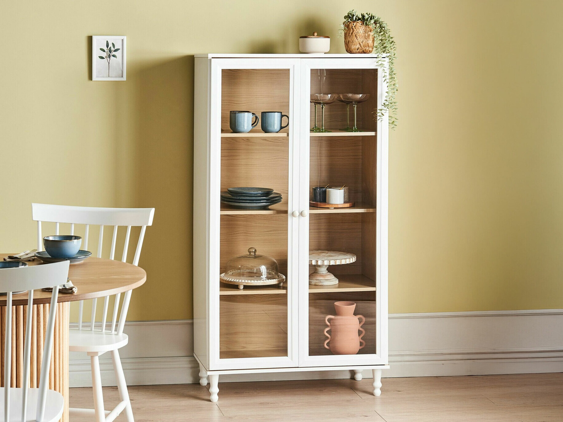 Polica Berwyn 2385 (Bijela + Svijetlo drvo)