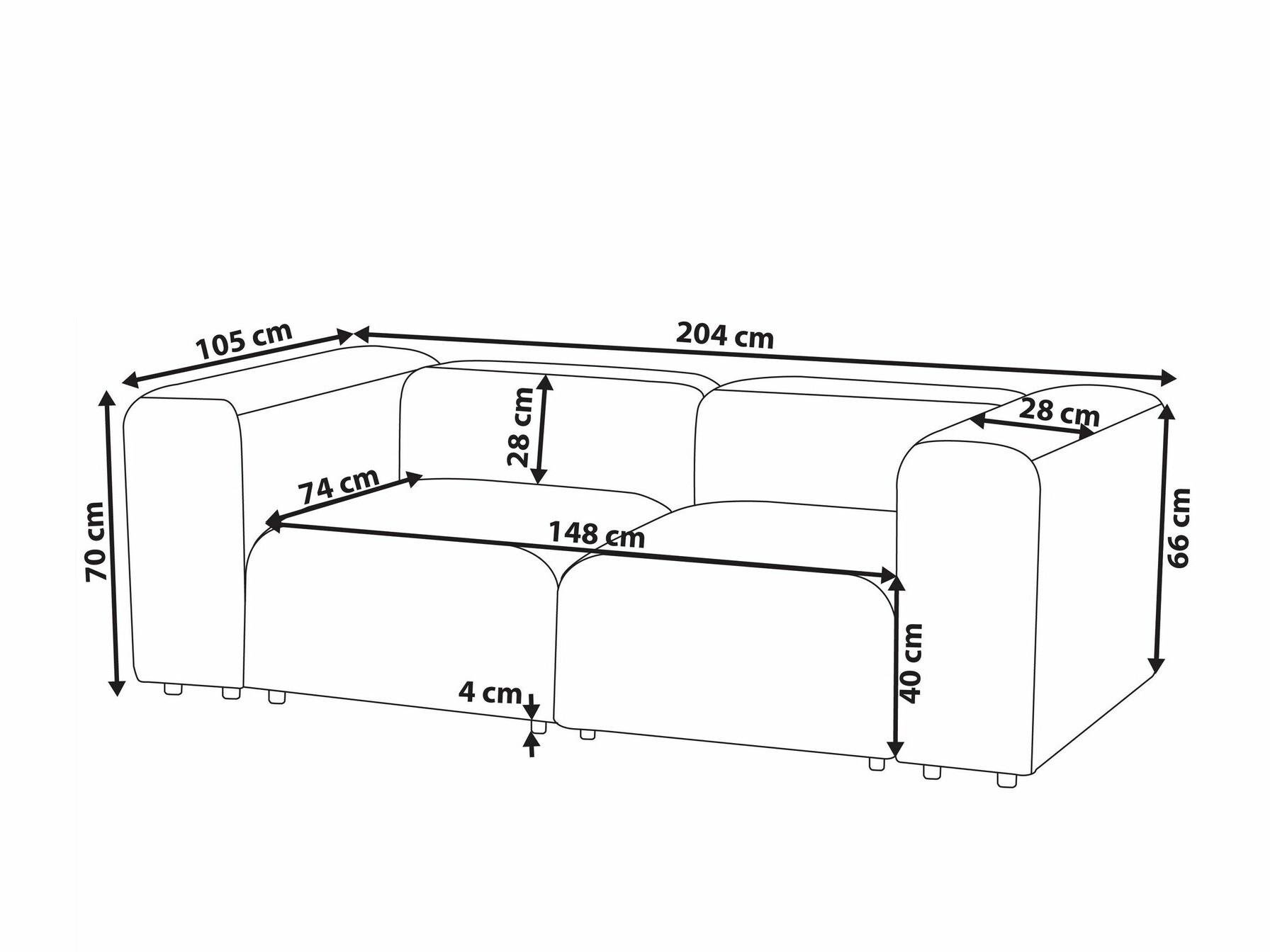 Modularan kauč Balcoro 100 (Krem)