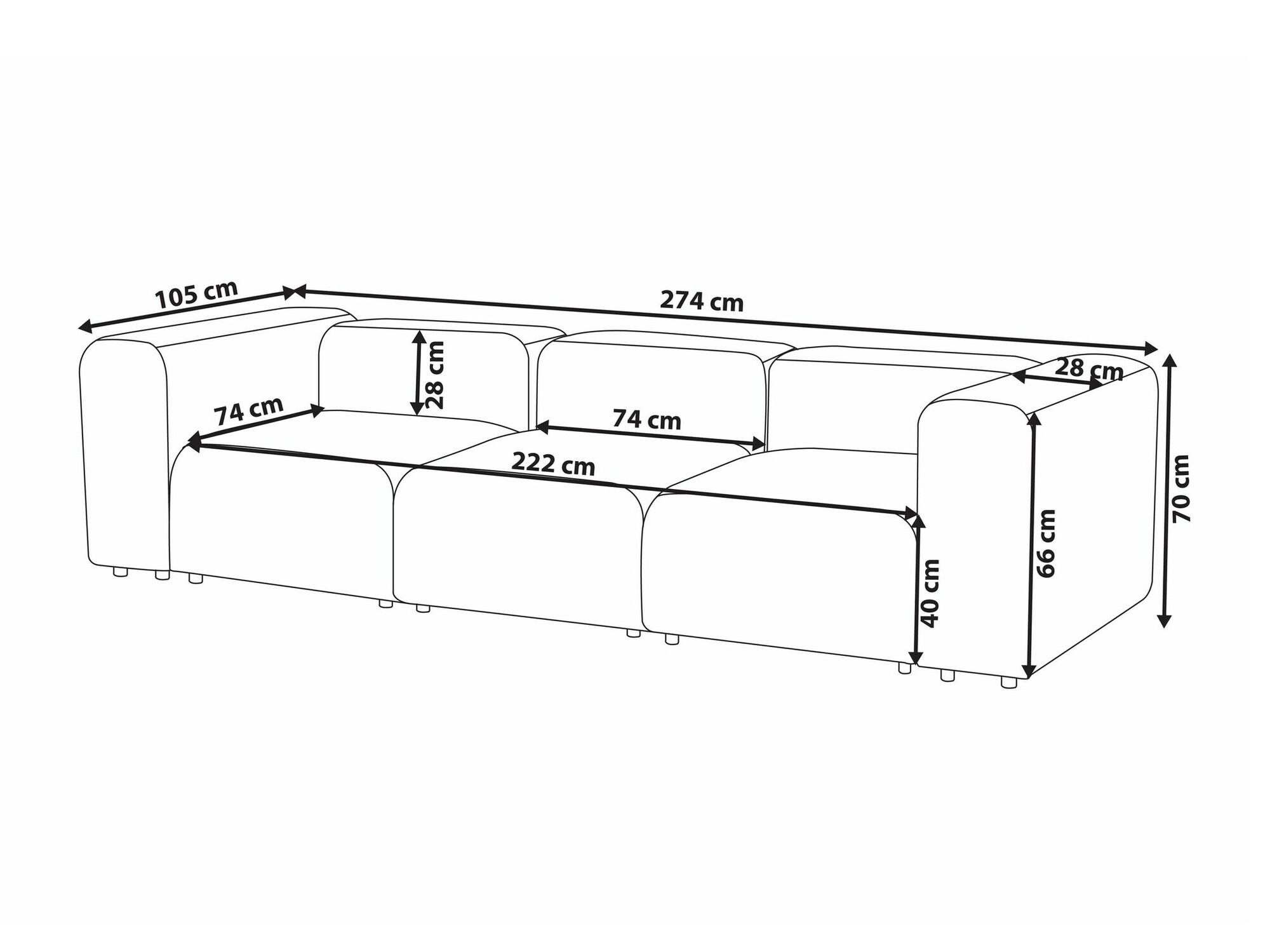 Modularan kauč Balcoro 104 (Bež)