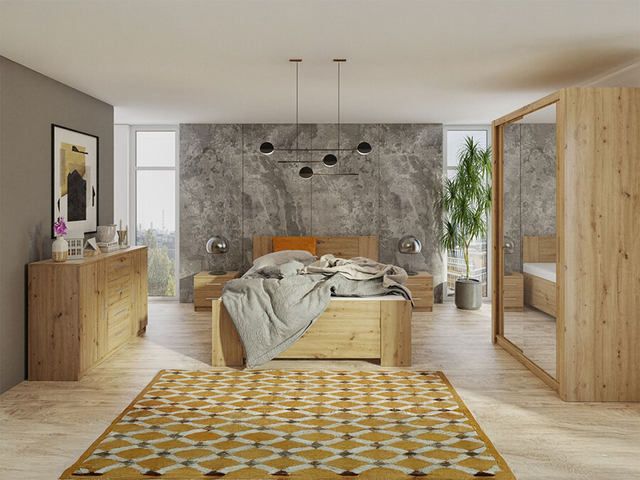 Set za spavaću sobu Catromi 112 (Hrast Artisan)