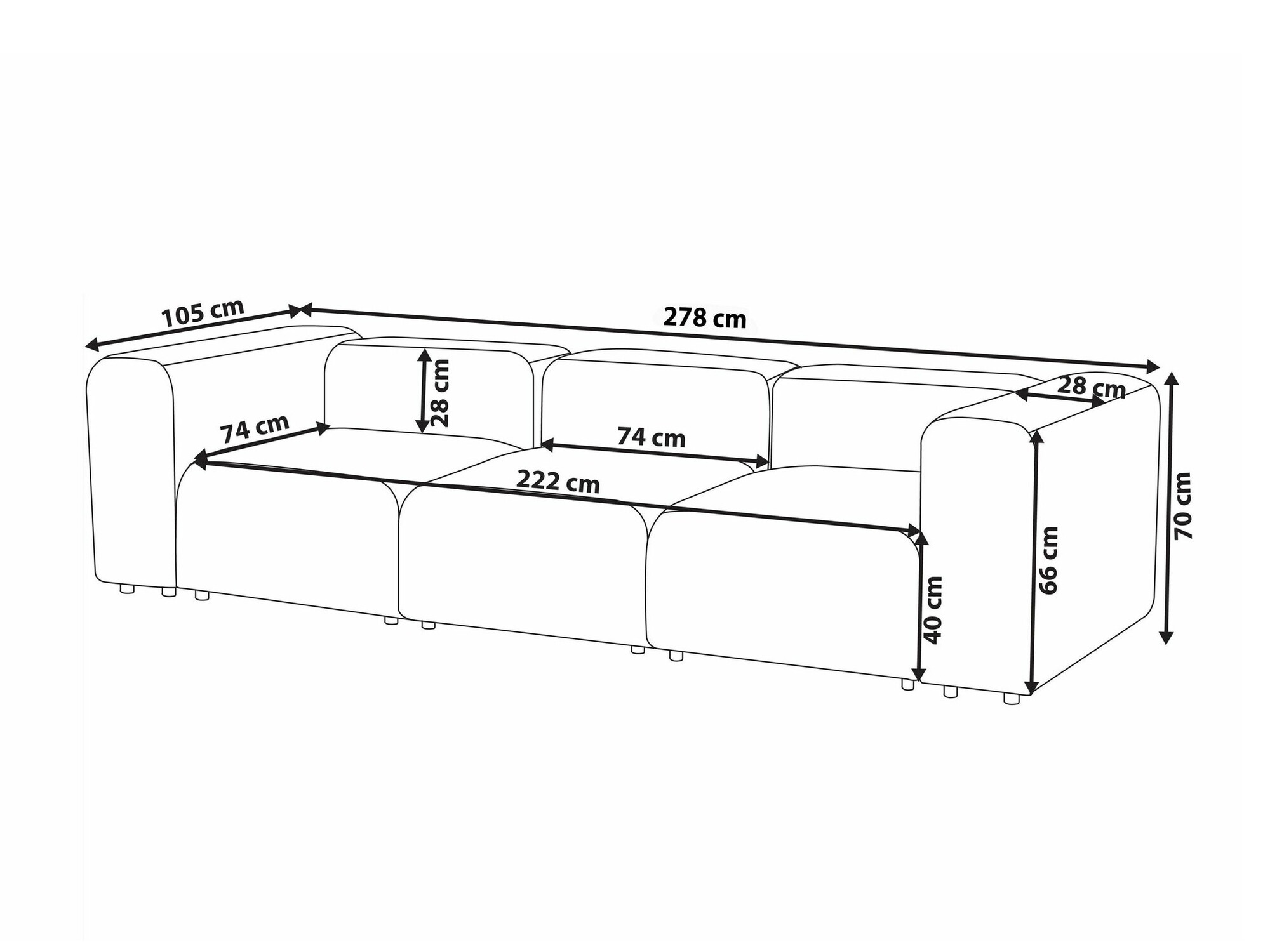Modularan kauč Balcoro 105 (Krem)