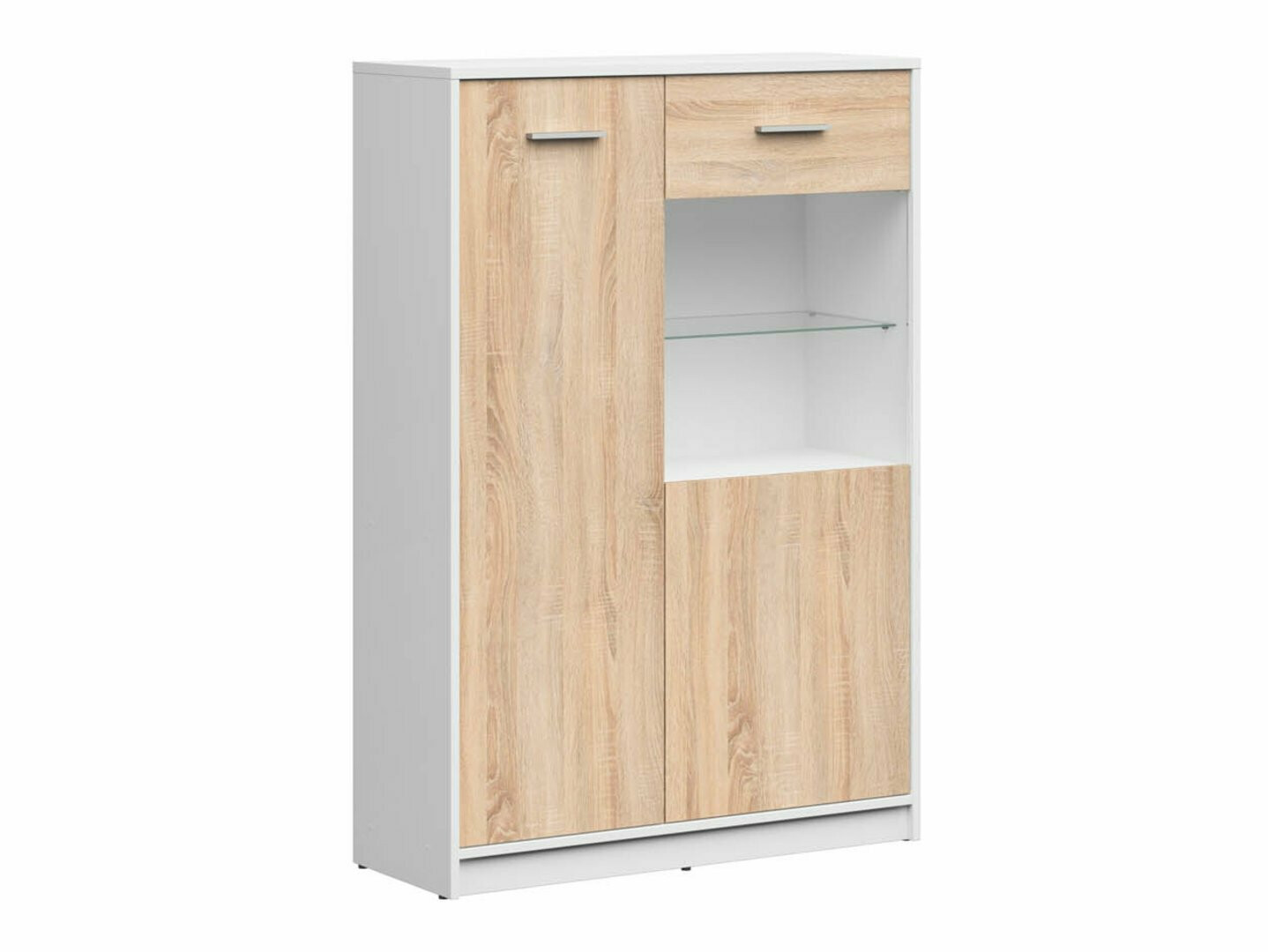 Polica Novsore 138 (Bijela + Sonoma hrast)