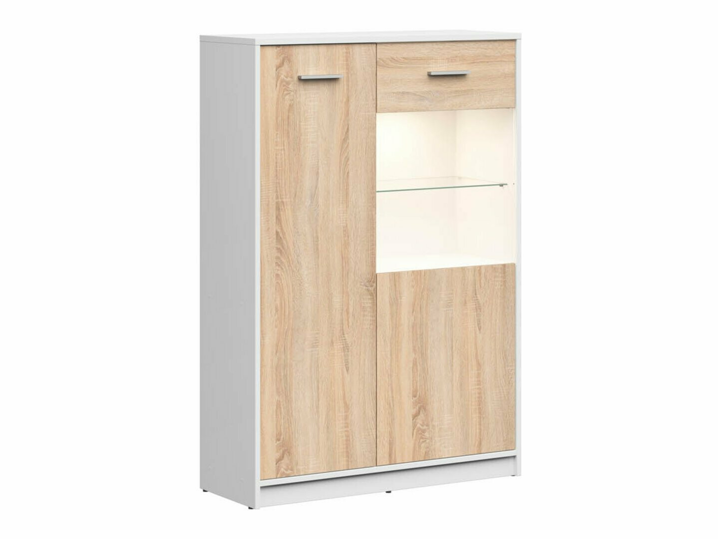 Polica Novsore 138 (Bijela + Sonoma hrast)