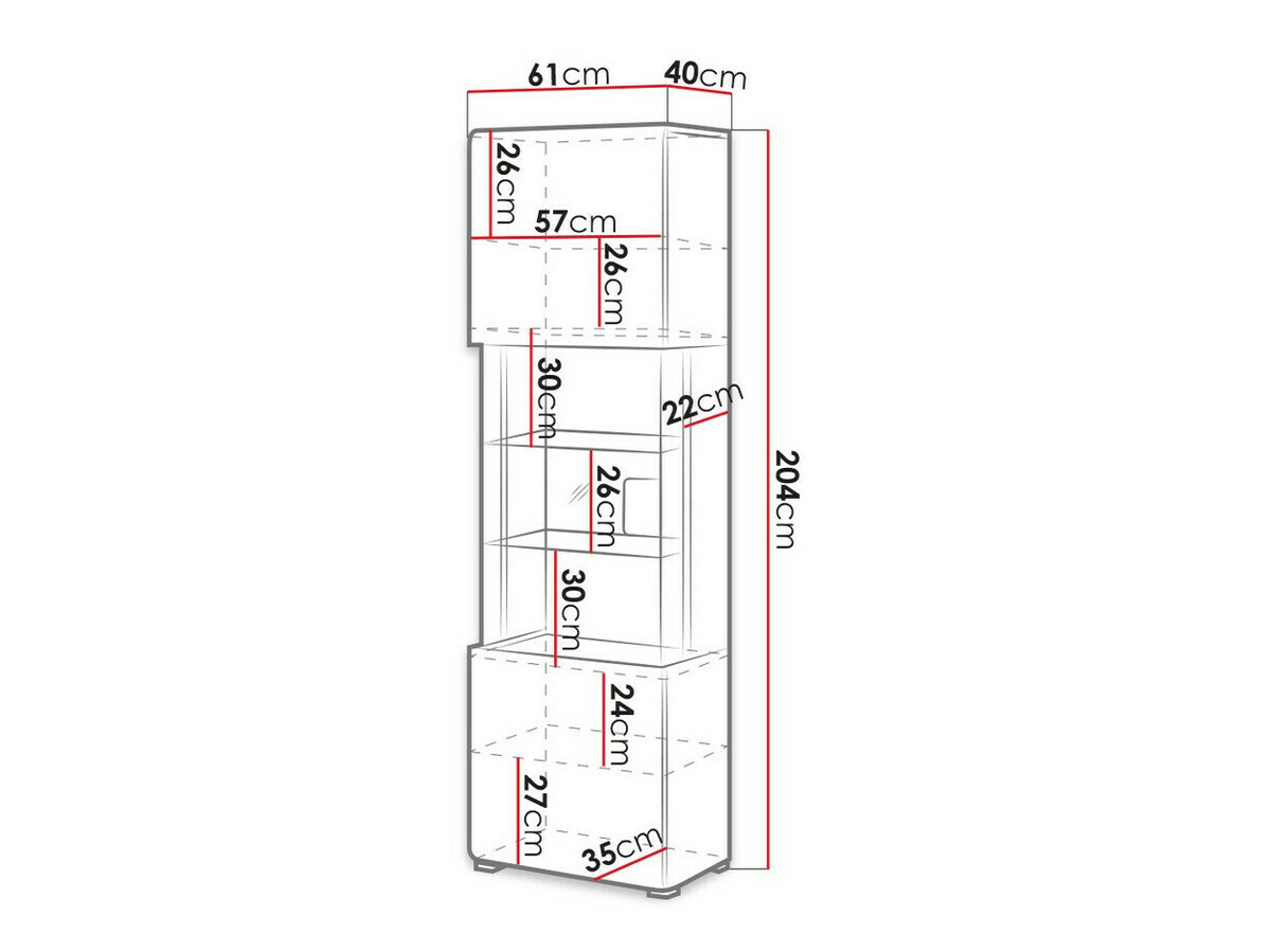 Polica Torsone 103 (Bijela + Sjajno bijela)