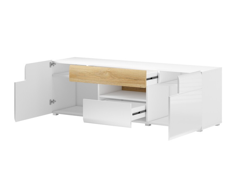 Set za dnevni boravak Torsone 104 (Antracit + Gloss antracit + Hrast Grandson)