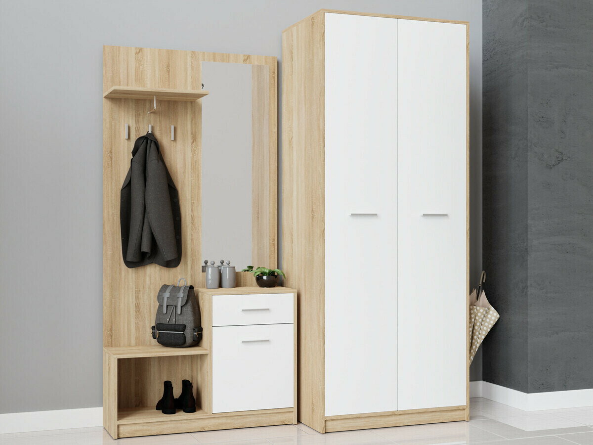 Set za hodnik Novsore 146 (Sonoma hrast + Bijela)