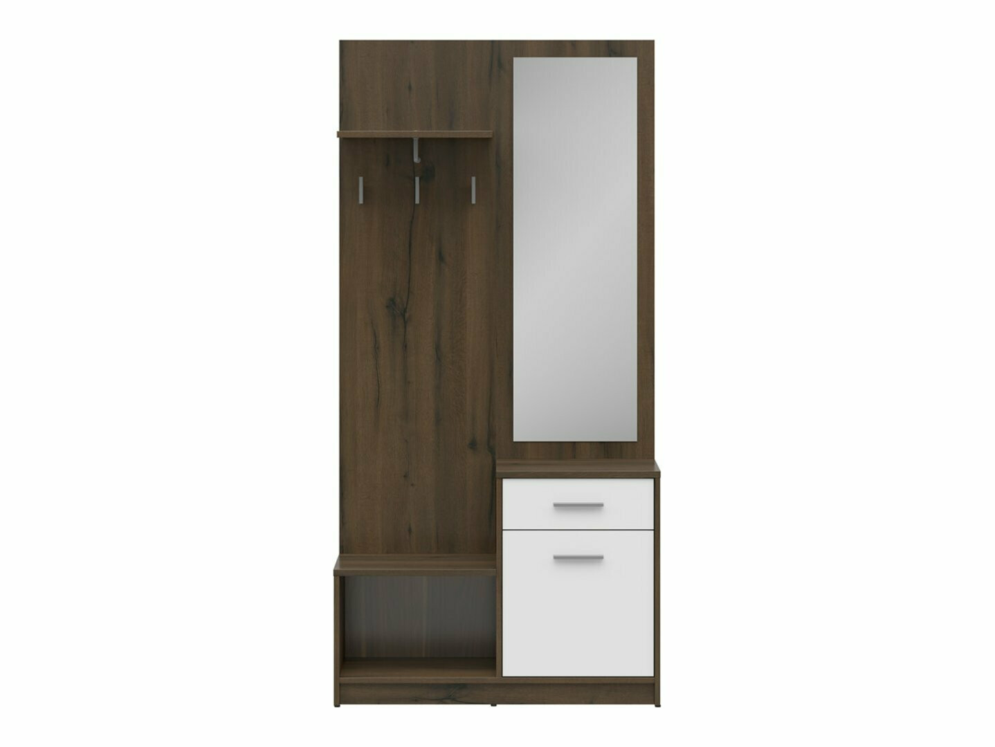 Set za hodnik Novsore 121 (Tamni hrast + Bijela)