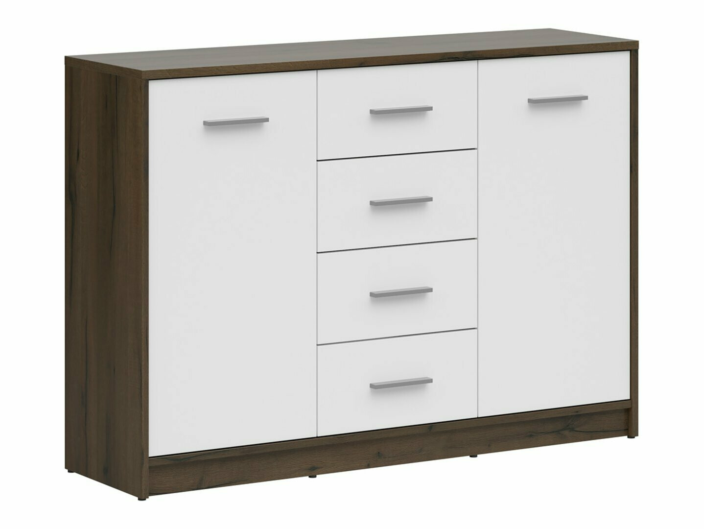 Komoda Novsore 118 (Tamni hrast + Bijela)
