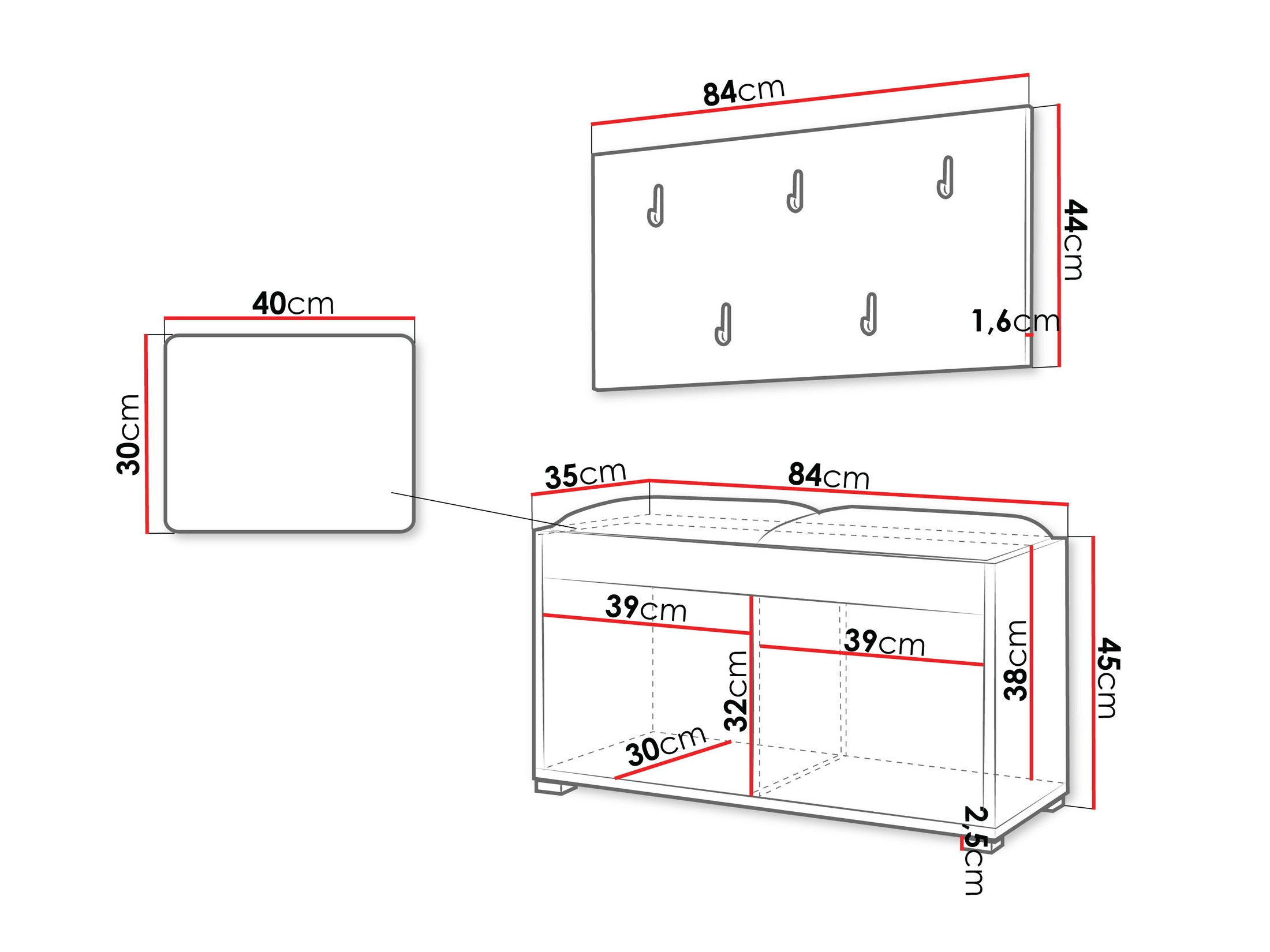 Set za hodnik Comfivo Tutela (Bijela)