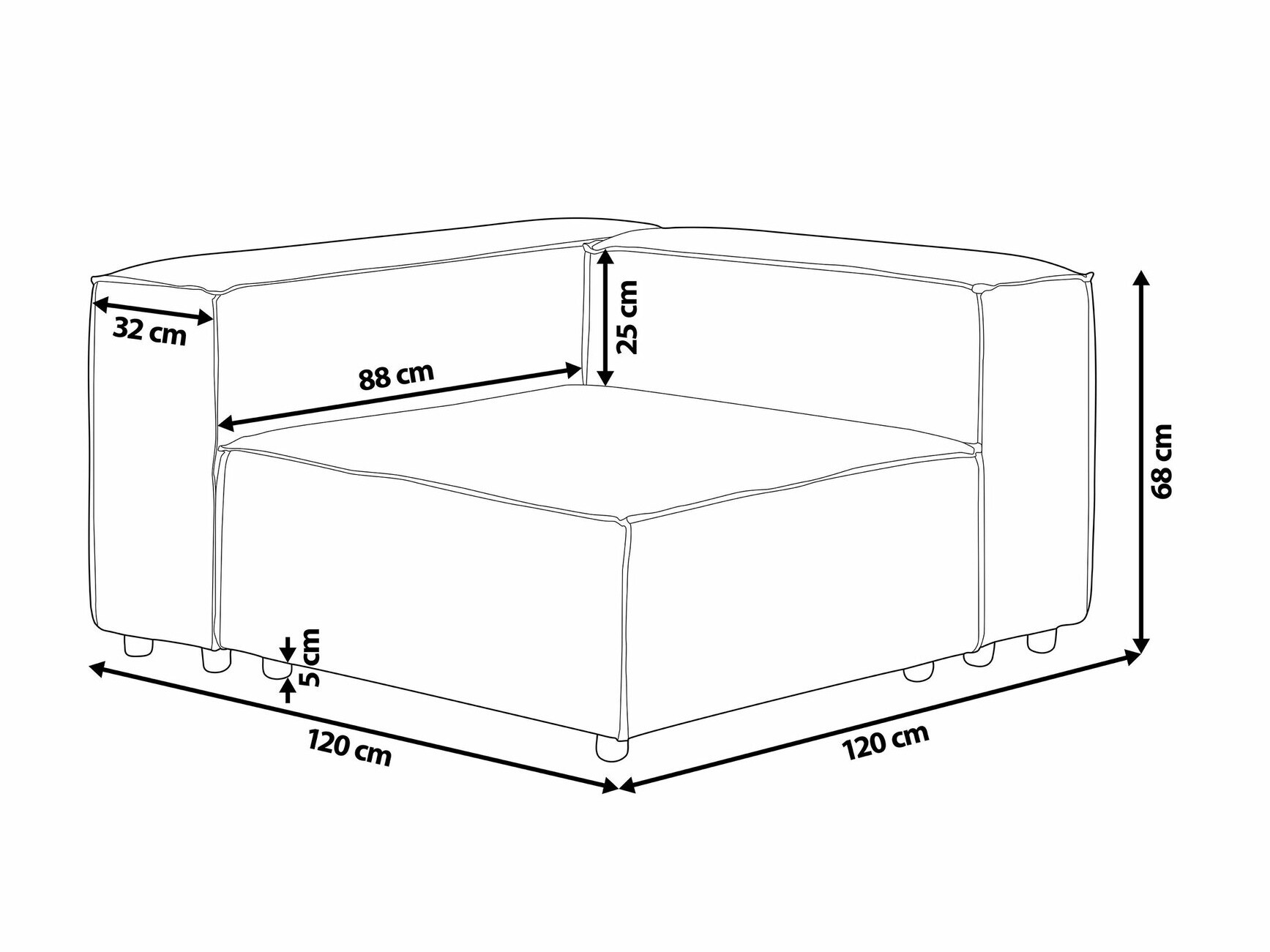 Modularna fotelja Serophi 101 (Bež)