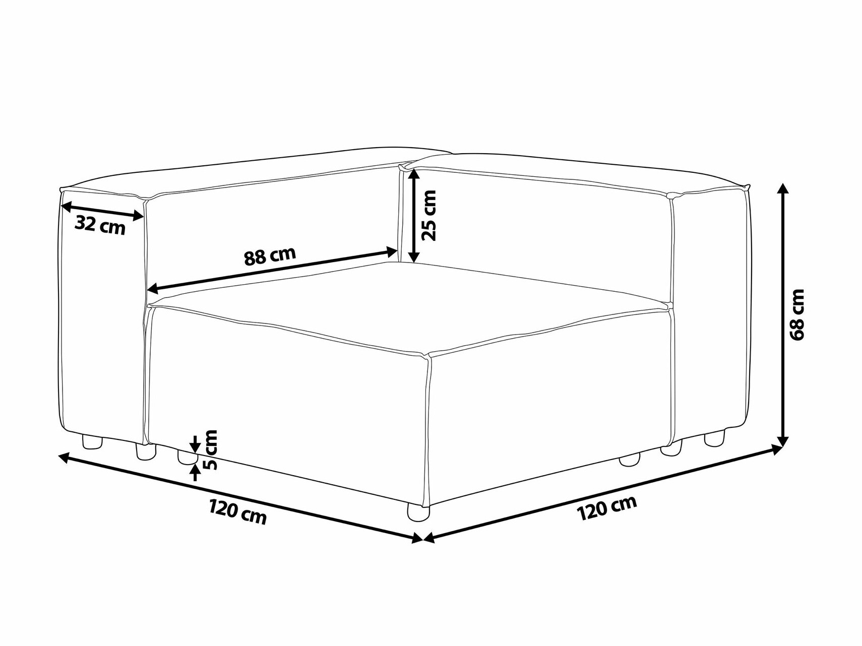 Modularna fotelja Serophi 101 (Siva)