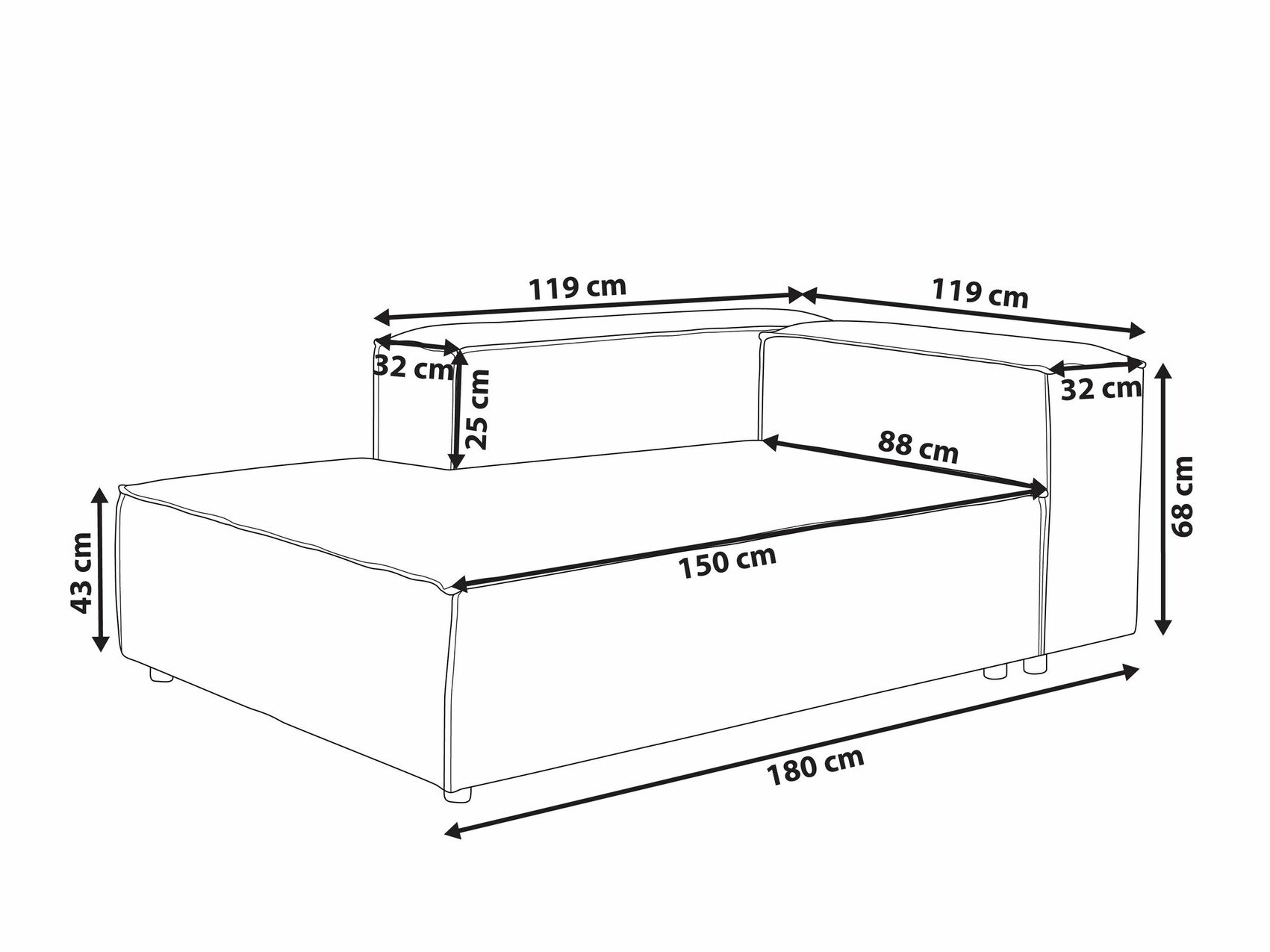 Modularne sjedeće garniture Serophi 102 (Siva)