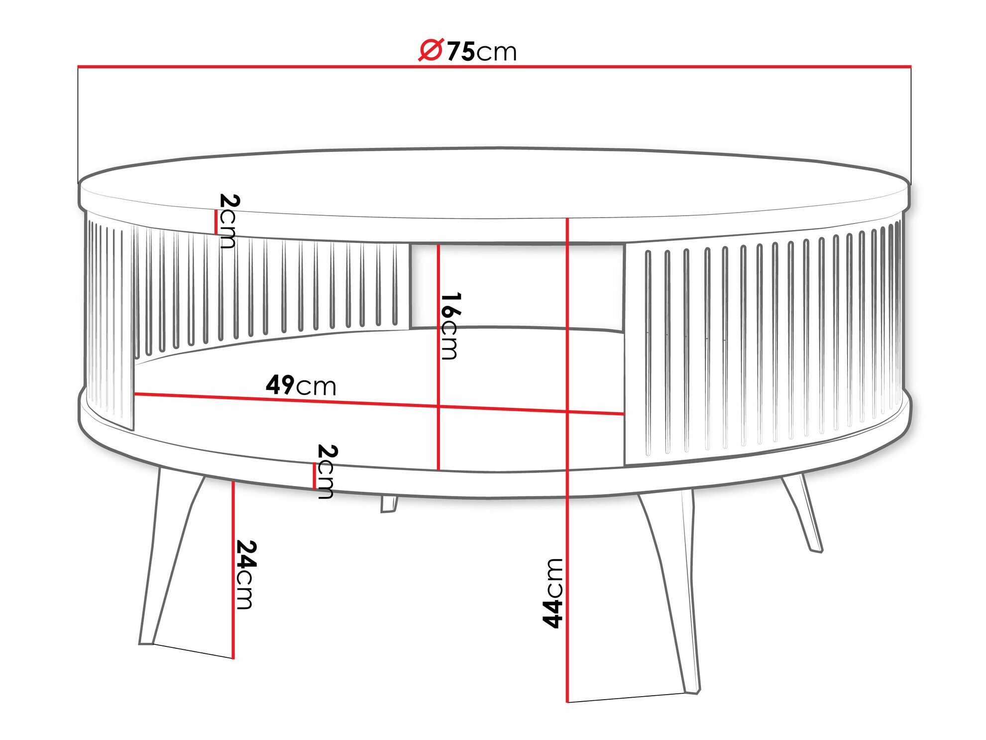 Stolić za kavu Sordore 104 (Ružičasta + Bijela)