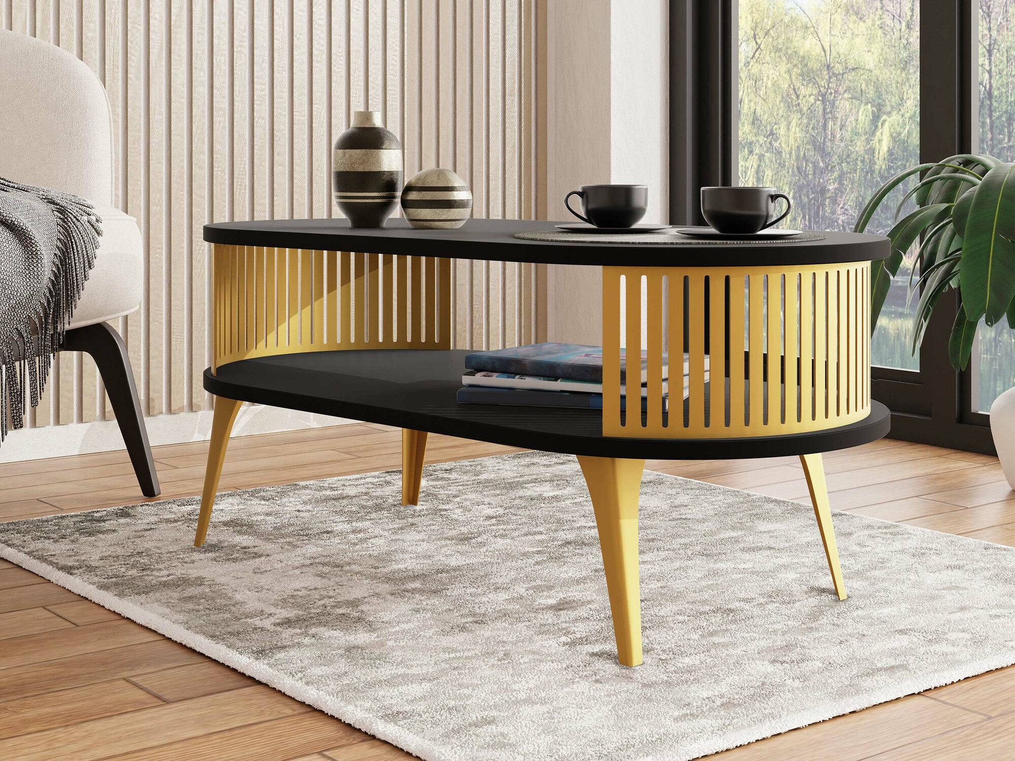 Stolić za kavu Sordore 106 (Zlatna + Crna)