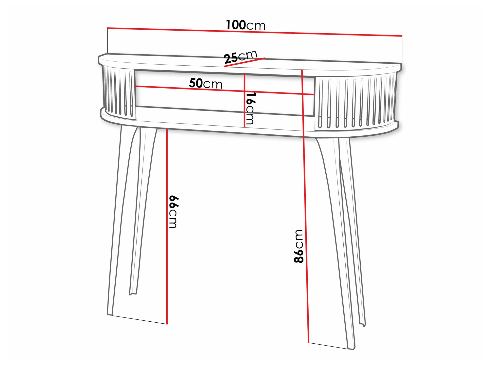 Konzolni stolić Sordore 111 (Crna + Bijela)