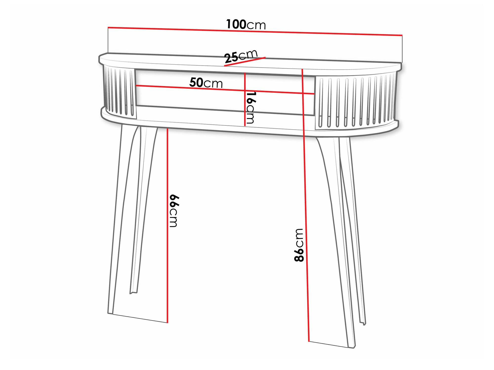 Konzolni stolić Sordore 112 (Zlatna + Bijela)