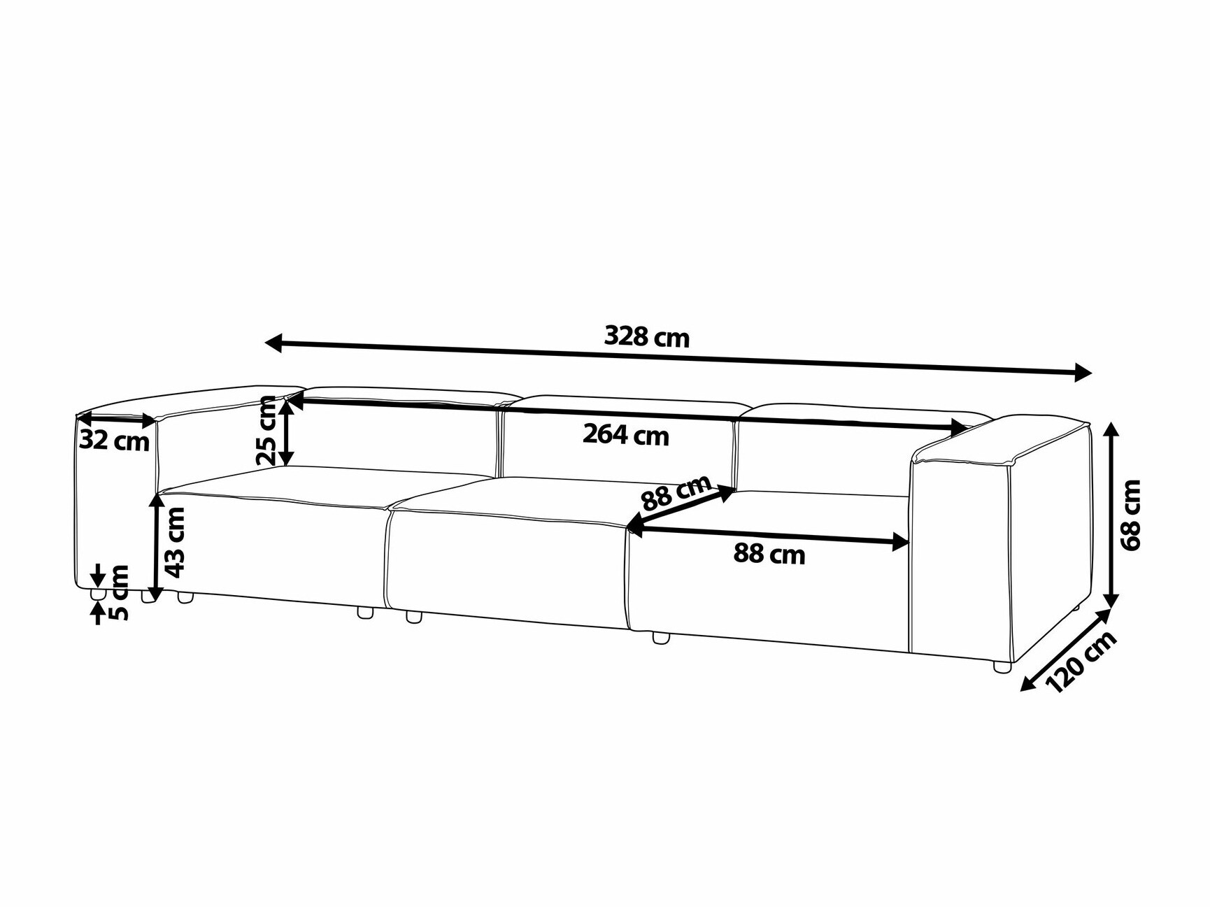 Modularan kauč Serophi 104 (Bež)