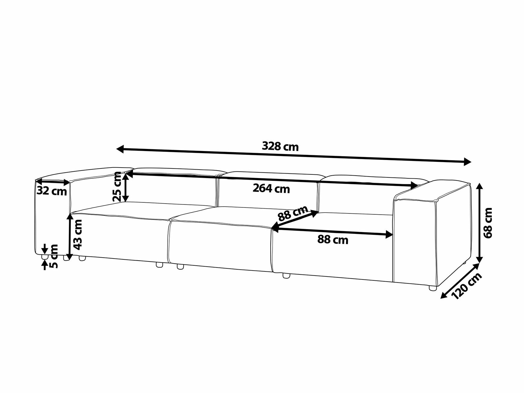 Modularan kauč Serophi 104 (Taupe)