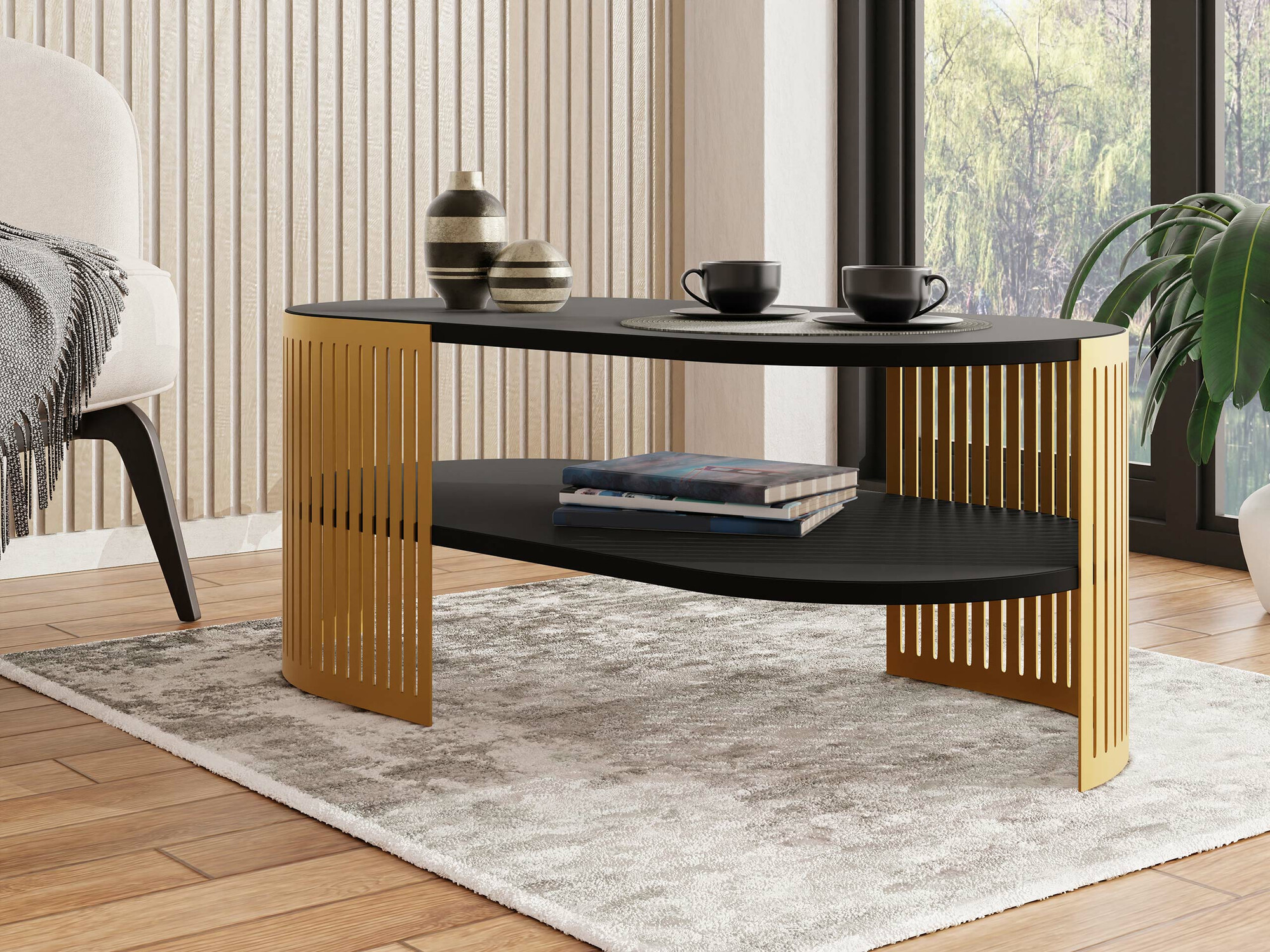 Stolić za kavu Civer VII (Zlatna + Crna)