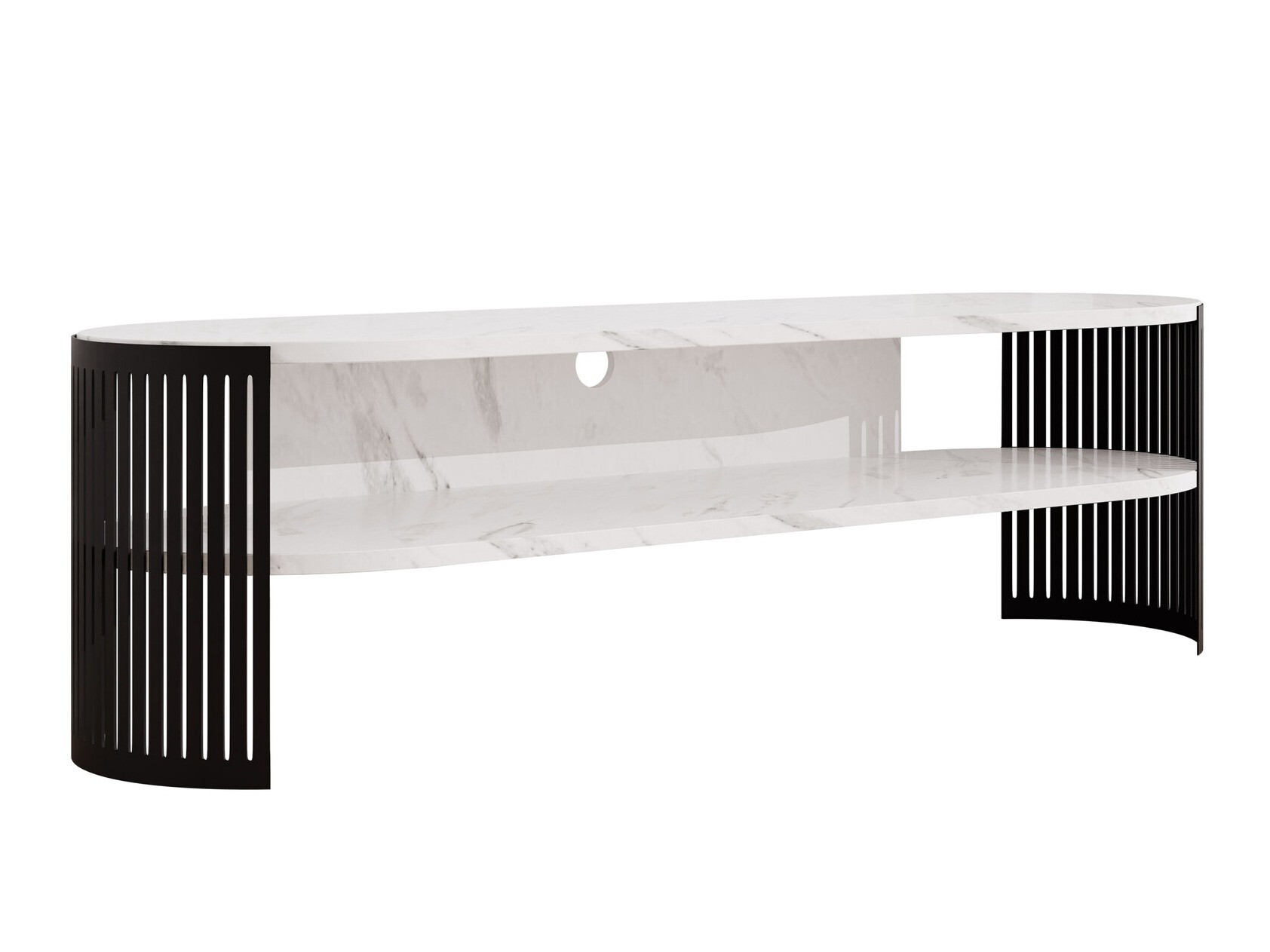 TV stol Evanola 109 (Crna + Bijeli mramor)