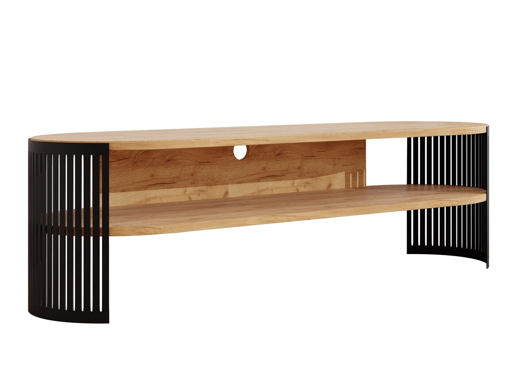 TV stol Sordore 121 (Crna + Zlatni hrast Craft)