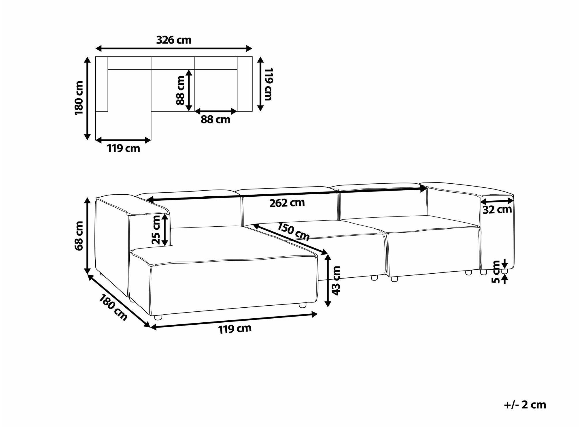 Modularna kutna garnitura Serophi 106 (Zelena)