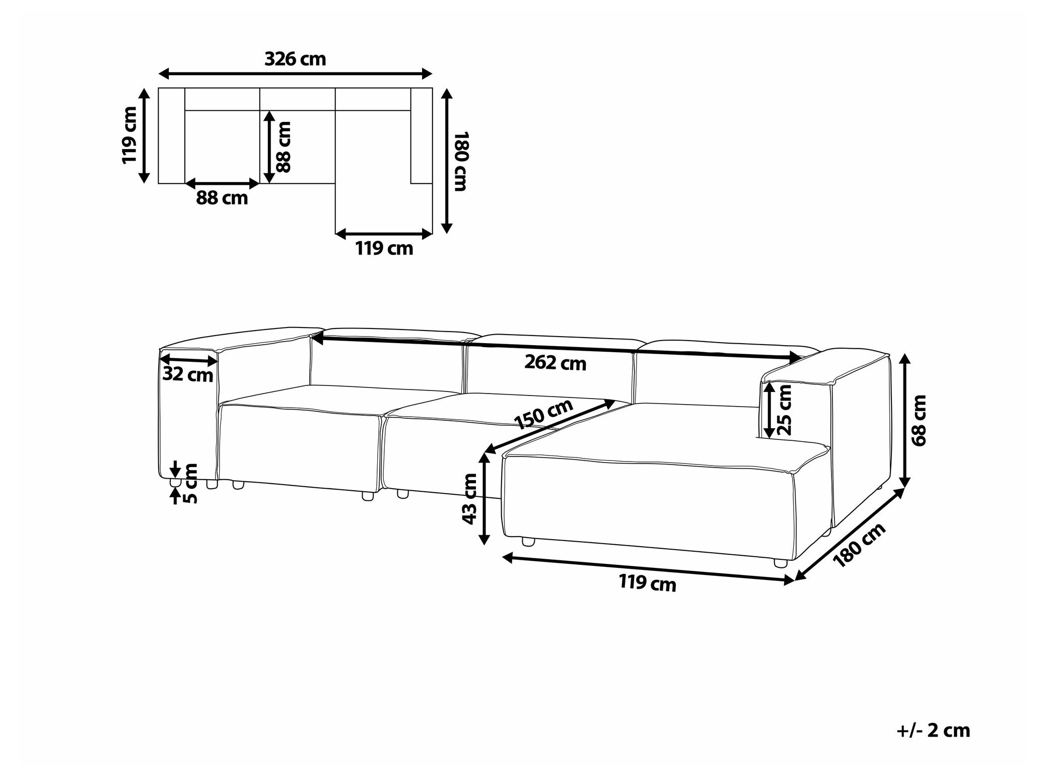 Modularna kutna garnitura Serophi 106 (Zelena)