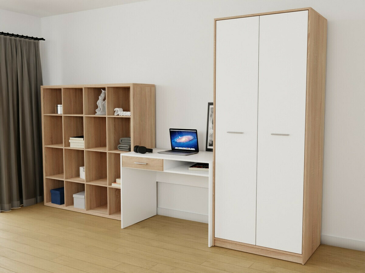 Set za kućni ured Novsore 153 (Sonoma hrast + Bijela)
