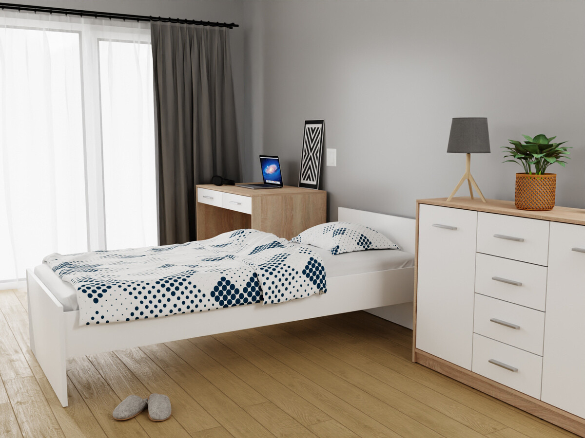 Set za spavaću sobu Novsore 149 (Sonoma hrast + Bijela)