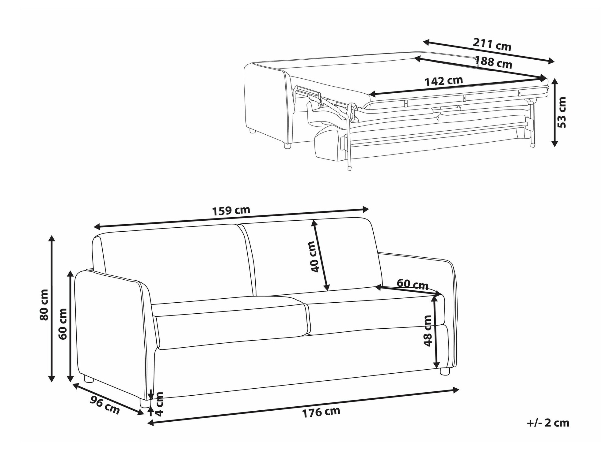 Kauč na razvlačenje Berwyn 2403 (Bež)